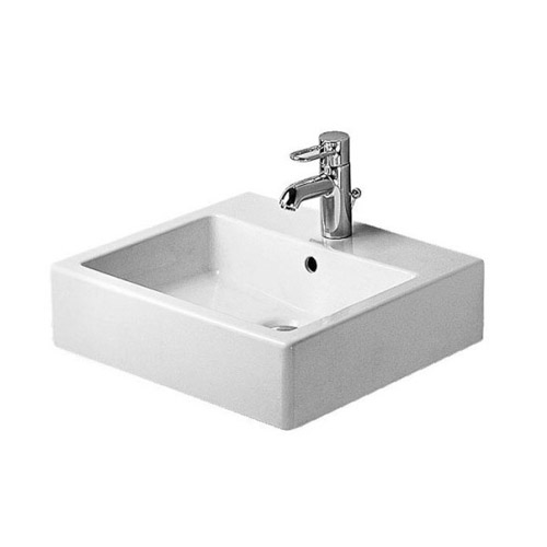 Duravit 4545000001 Vero Washbasin 19 5/8, 1 Hole Tapping - White/WonderGliss