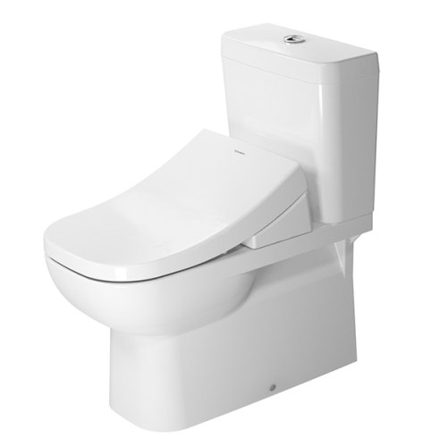 Duravit 21420900922 D-Code 14-1/8 x 27-3/8 Inch One Piece Toilet Bowl Only - White/WonderGliss