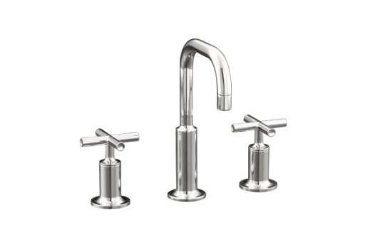 Kohler K-14406-3-SN Purist Widespread Lavatory Faucet - Polished Nickel