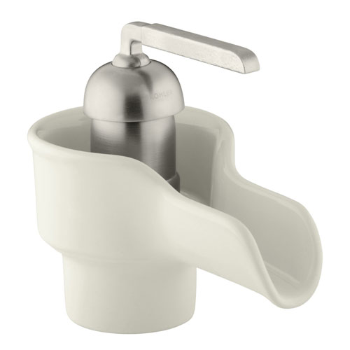 Kohler K-11000-96 Bol Ceramic Faucet - Biscuit with Brush Nickel Handle