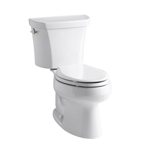 Kohler K-3988-0 Wellworth Two Piece Elongated Dual Flush Toilet with Left Hand Trip Lever - White