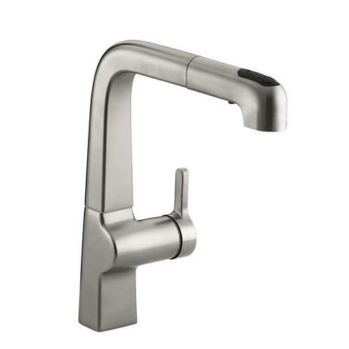 Kohler K-6331-VS Evoke Single Control Pullout Kitchen Faucet - Vibrant Stainless Steel