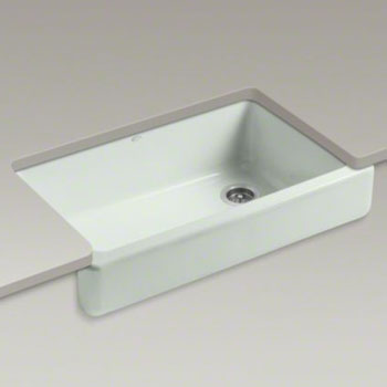 Kohler K-6488-FF Whitehaven Self-Trimming Apron Front Single Basin Sink - Sea Salt