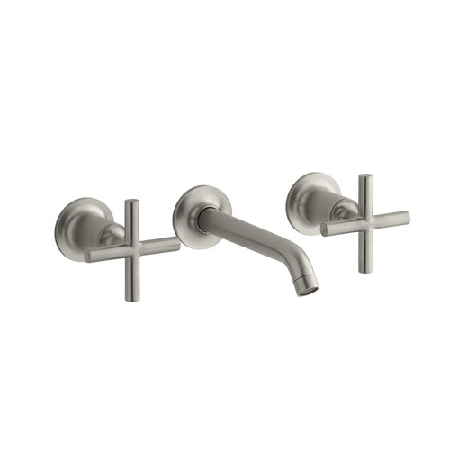 Kohler K-T14413-3 Purist Wall-Mount Lavatory Faucet Trim - Brushed Nickel