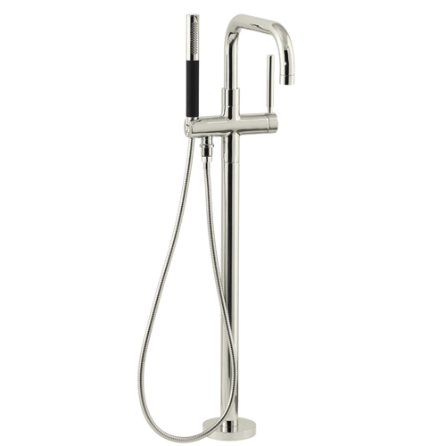 Kohler K-T97328-4-SN Purist Floor Mount Bath Filler with Handshower - Polished Nickel