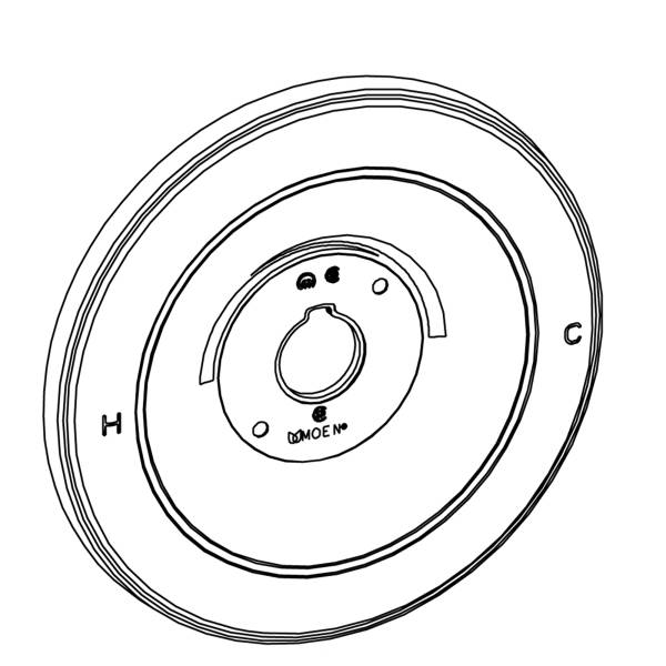 Moen 97577 Escutcheon For Moentrol 1 Handle Tub/Shower - Chrome