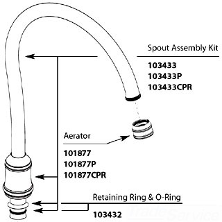 Moen 103433P Traditional Spout and Hub Kit - Polished Brass