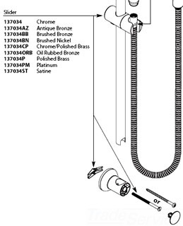 Moen 137034WR Slider for Slide Bar - Wrought Iron