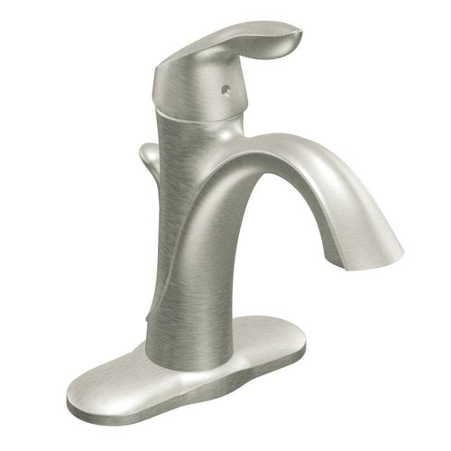 Moen 6400BN Eva Single Handle Low Arc Lavatory Faucet Brushed Nickel