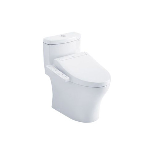 Toto MW6463074CEMFG#01 Aquia IV Washlet + C2 One-Piece Elongated 1.28 GPF and 0.8 GPF Toilet - Cotton White