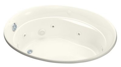 Kohler K-1337-HN-96 Serif Whirlpool With Custom Pump Location And In-Line Heater - Biscuit