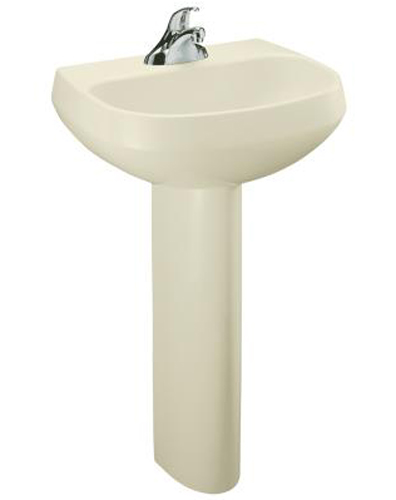 Kohler K-2293-1-47 Wellworth Pedestal Lavatory - Almond