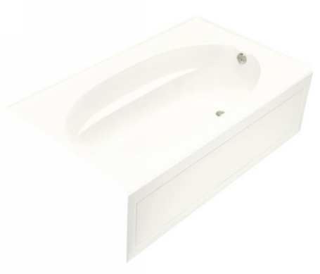 Kohler K1112GRAWH Windward 5' Bubble Massage Bath With Integral Apron And Right-Hand Drain - White