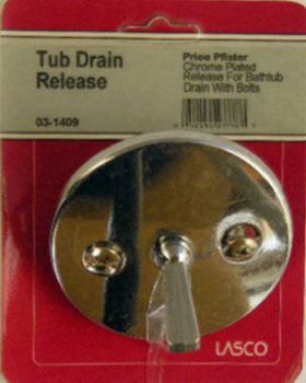 Lasco 03-1409 Bathtub Drain with Bolts - Chrome